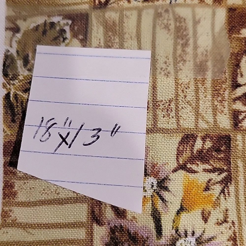 Patchwork fabric with wild flowers, leaves, and butterflies - 2/3 yds, plus 3 pc